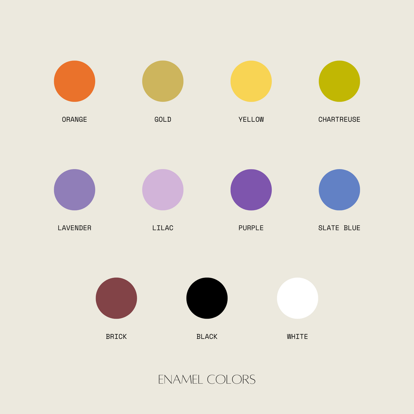 Enamel Color Chart