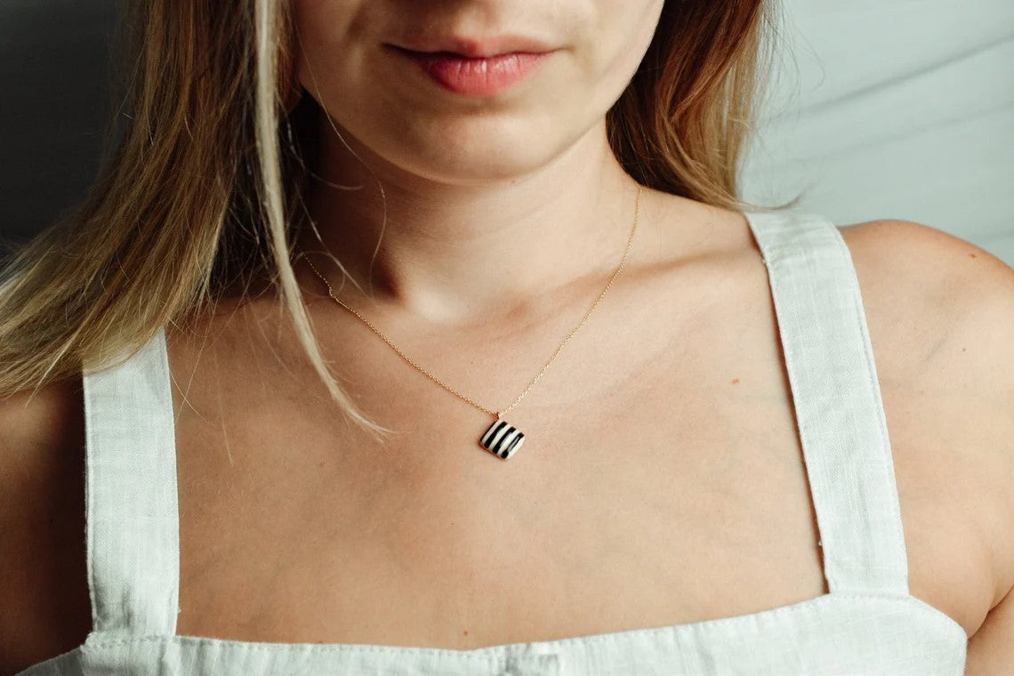 Striped Charm Necklace