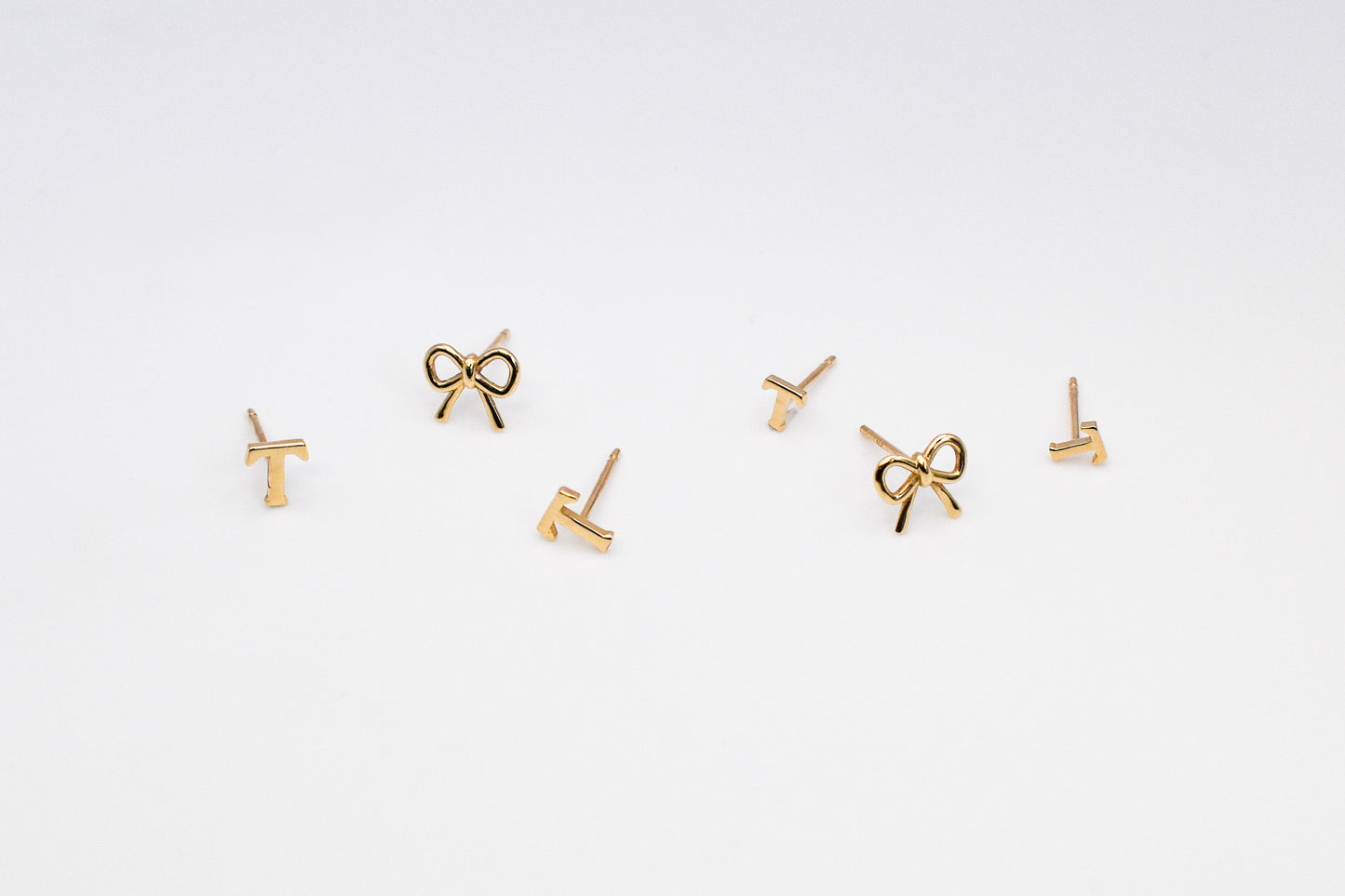 Gold Initial Studs