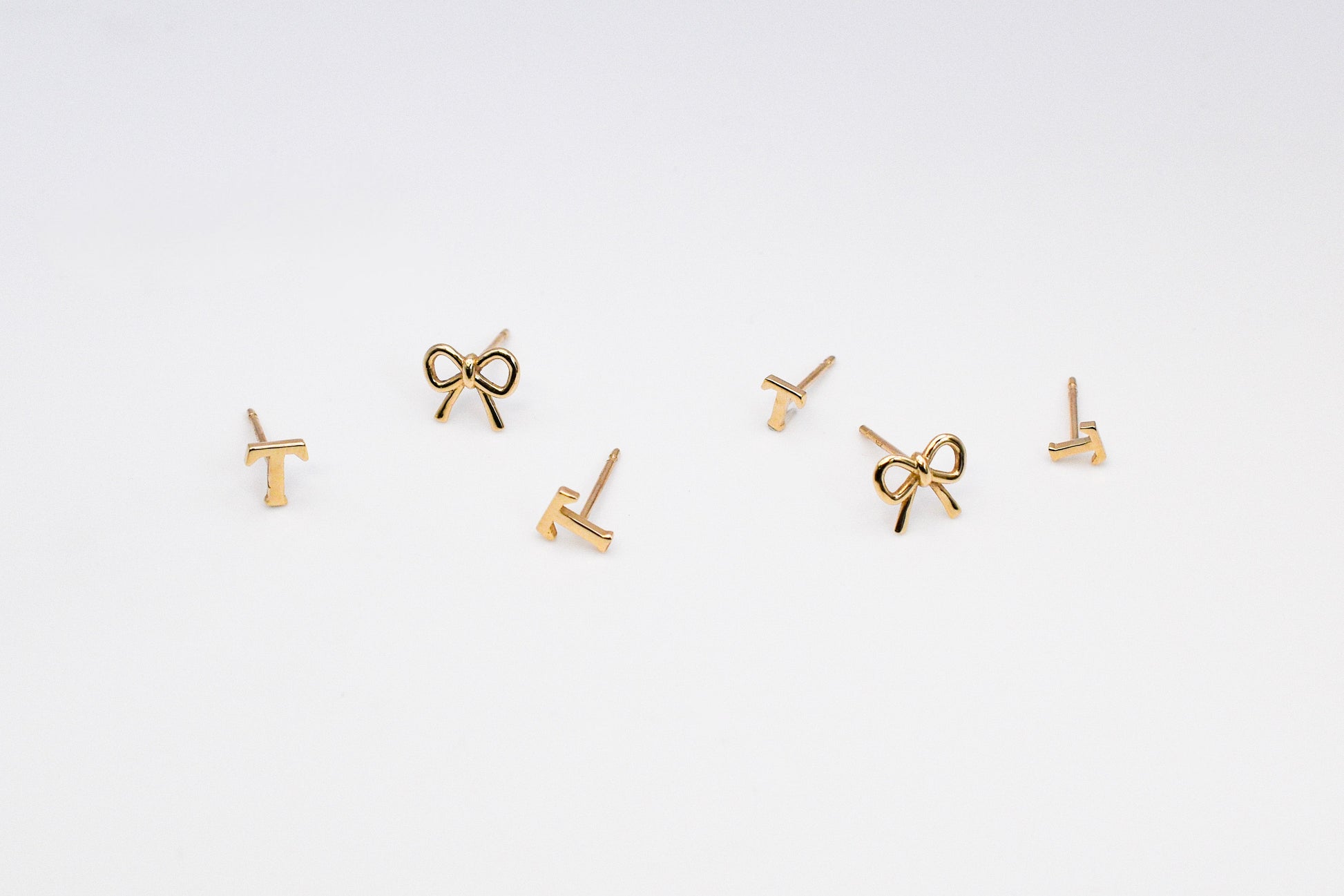 Gold Initial Studs