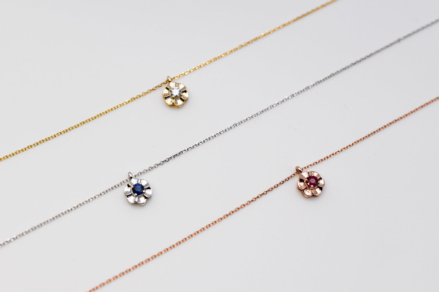 April Birthstone Flower Necklace