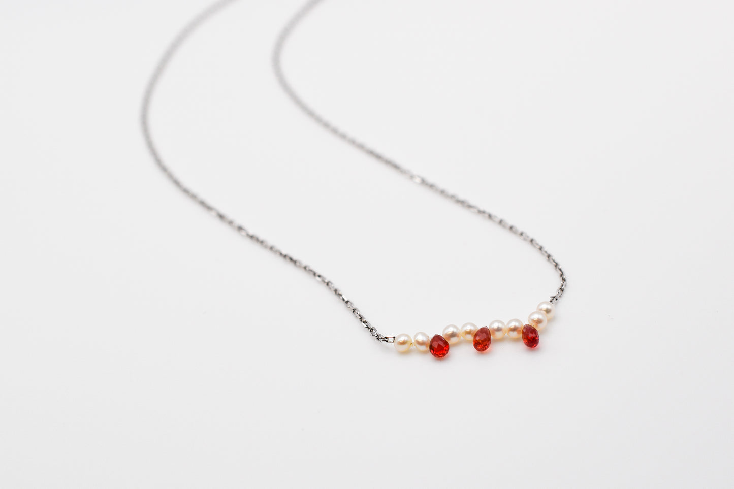 Pearl & Red Bead Necklace