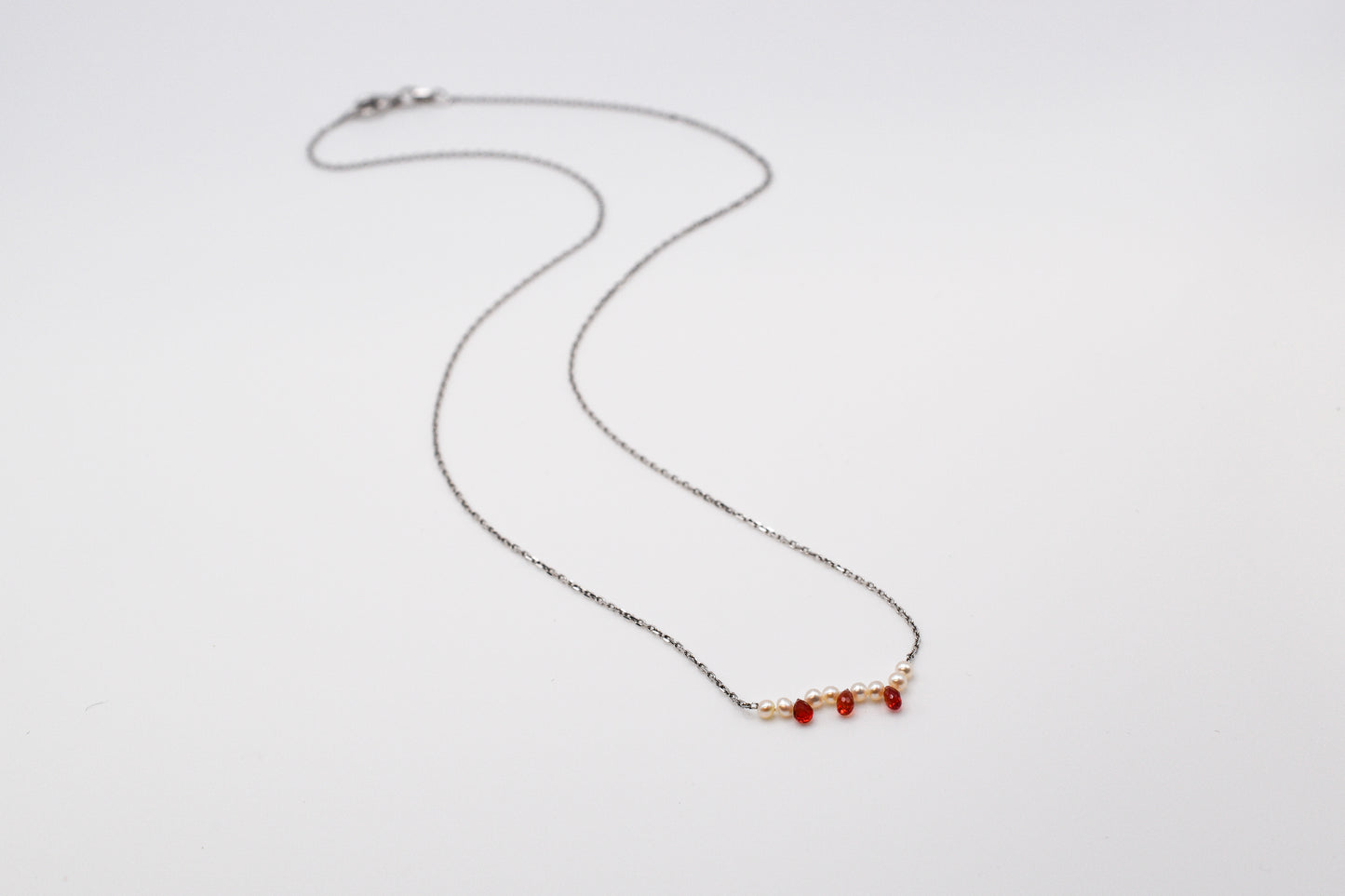 Pearl & Red Bead Necklace