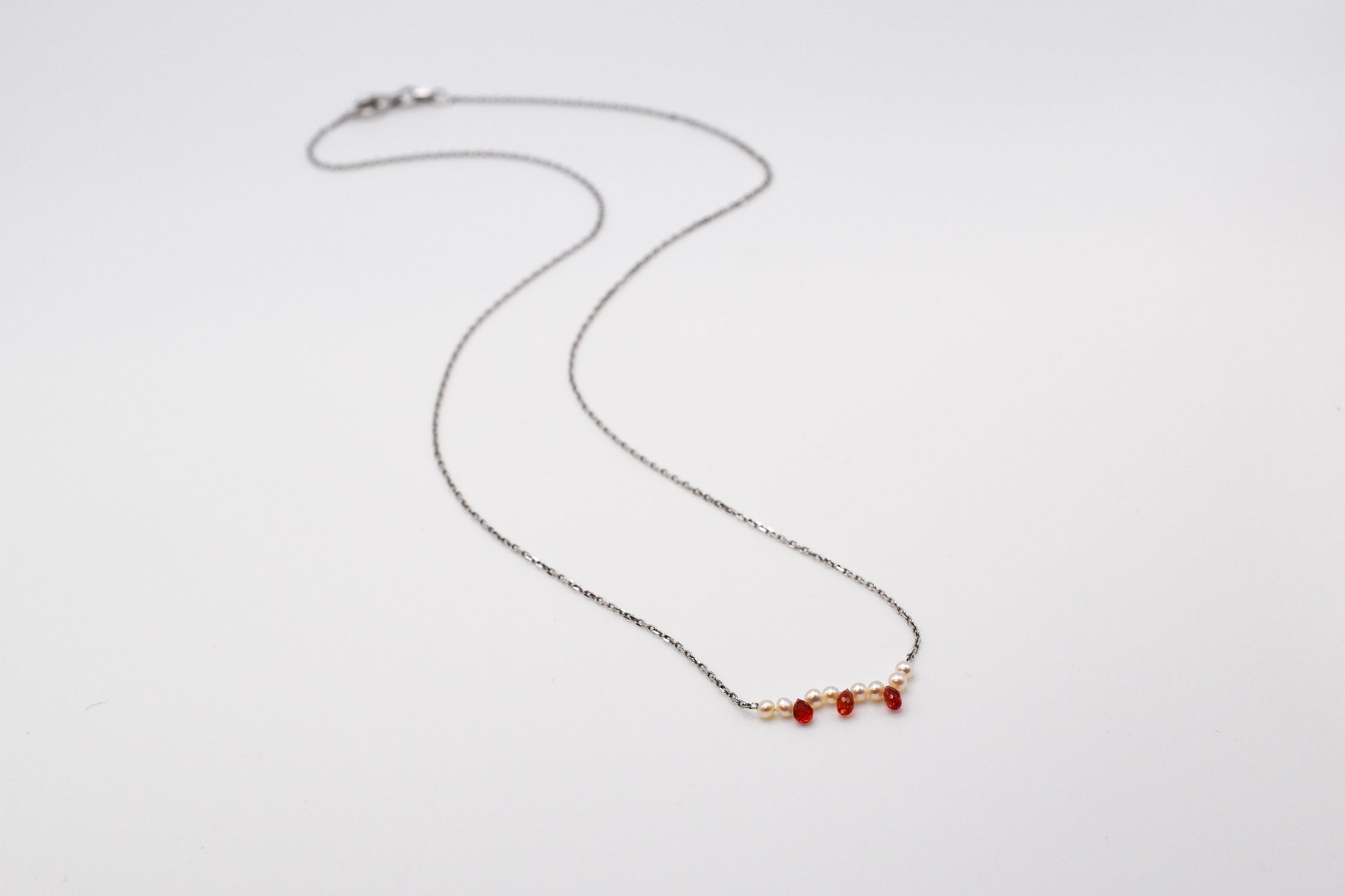 Pearl & Red Bead Necklace