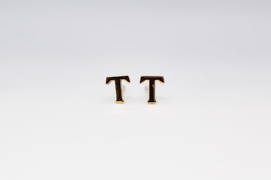 Gold Initial Studs