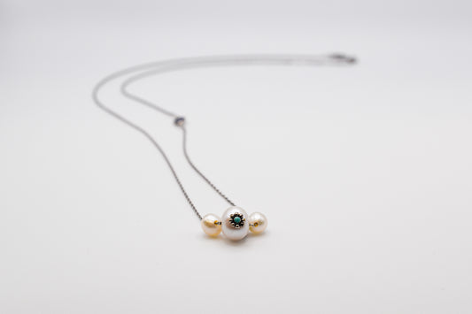 Embellished Pearl & Evil Eye Necklace